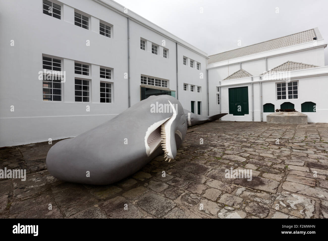 Antique Whaling Station and current Whale Museum, Santa Cruz das Flores, Flores island, Azores, Portugal Stock Photo