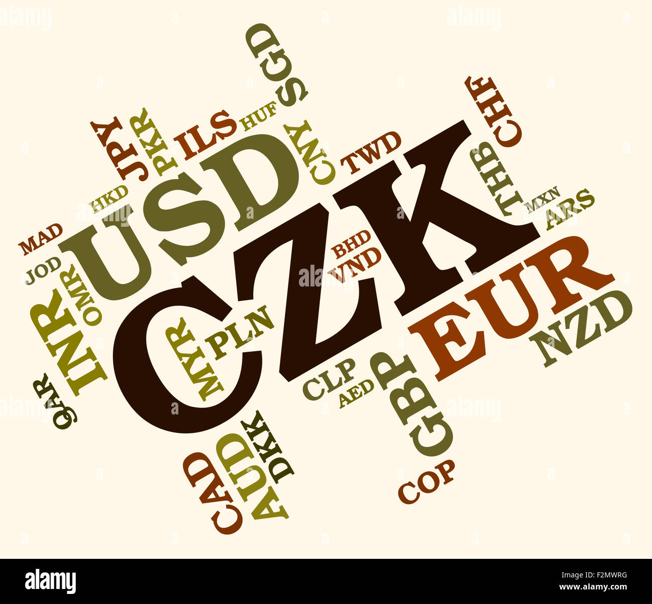 Czk Currency Meaning Czech Koruna And Market Stock Photo