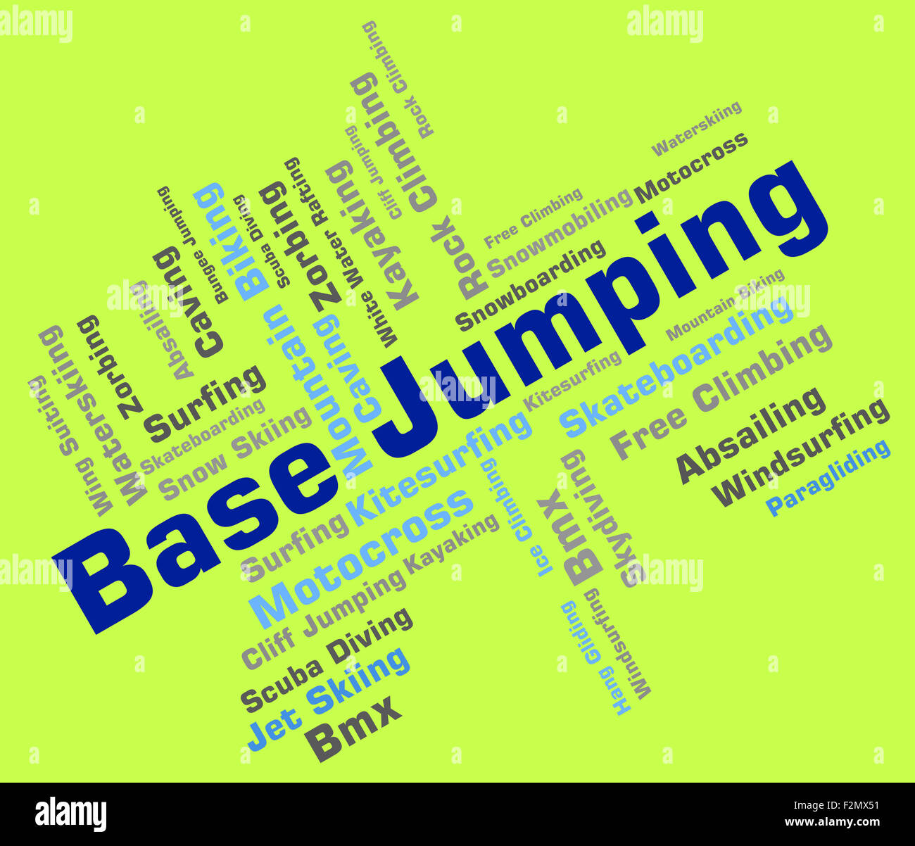 Base Jumping Showing Text BaseJump And Parachuting Stock Photo Alamy