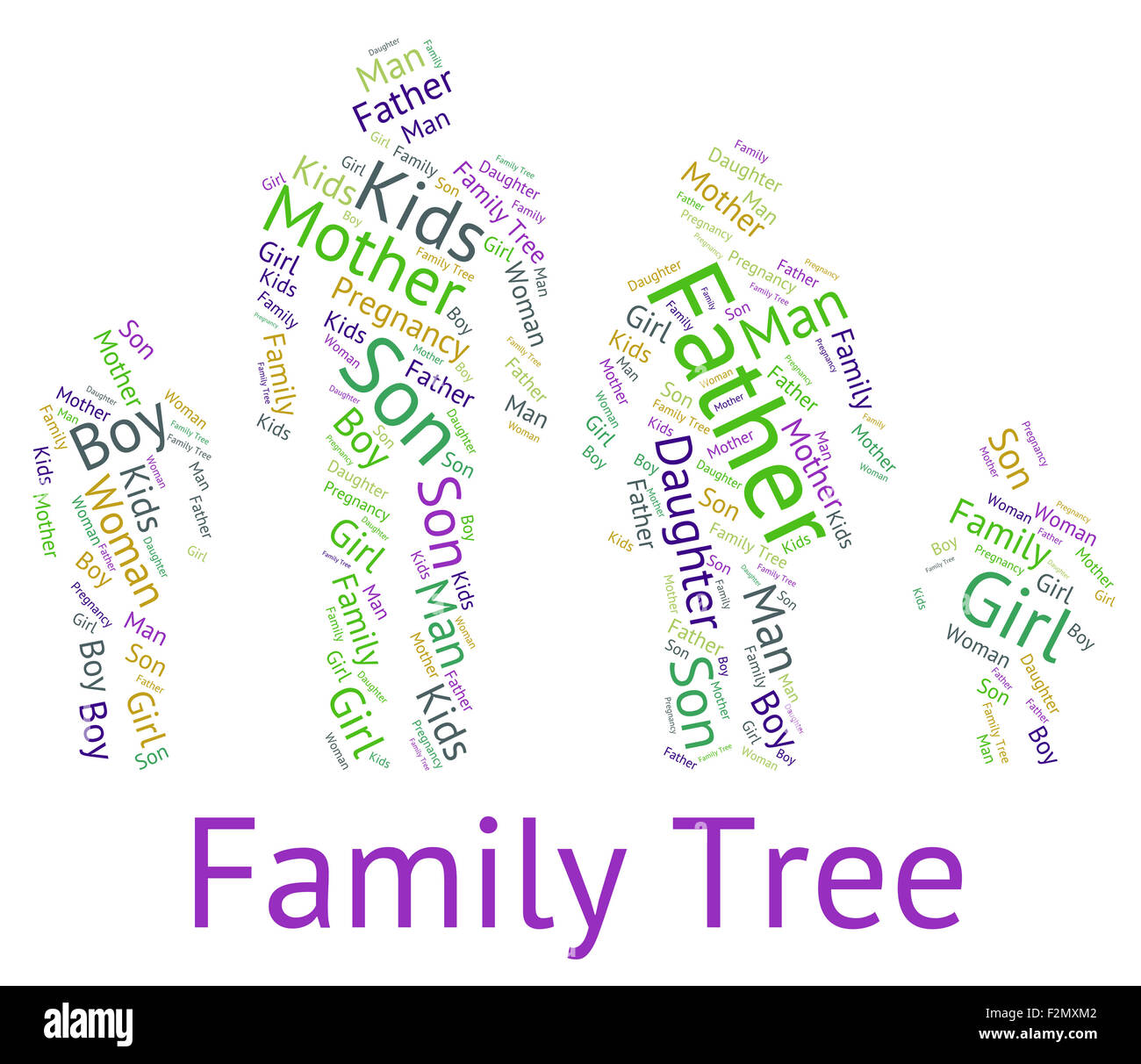 Family Tree Meaning Word Hereditary And Parents Stock Photo