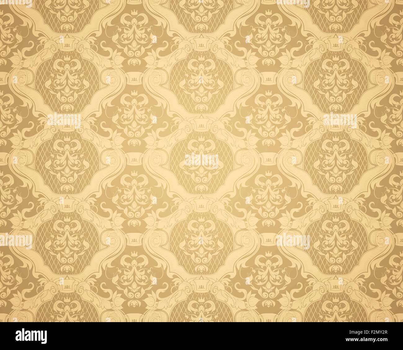 Brown Seamless wallpaper pattern, vector Stock Vector Image & Art - Alamy