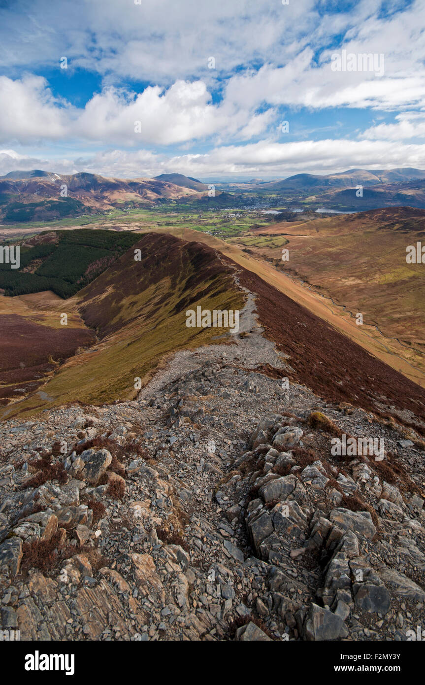 Looking back along the ridge that carries walkers from the village of