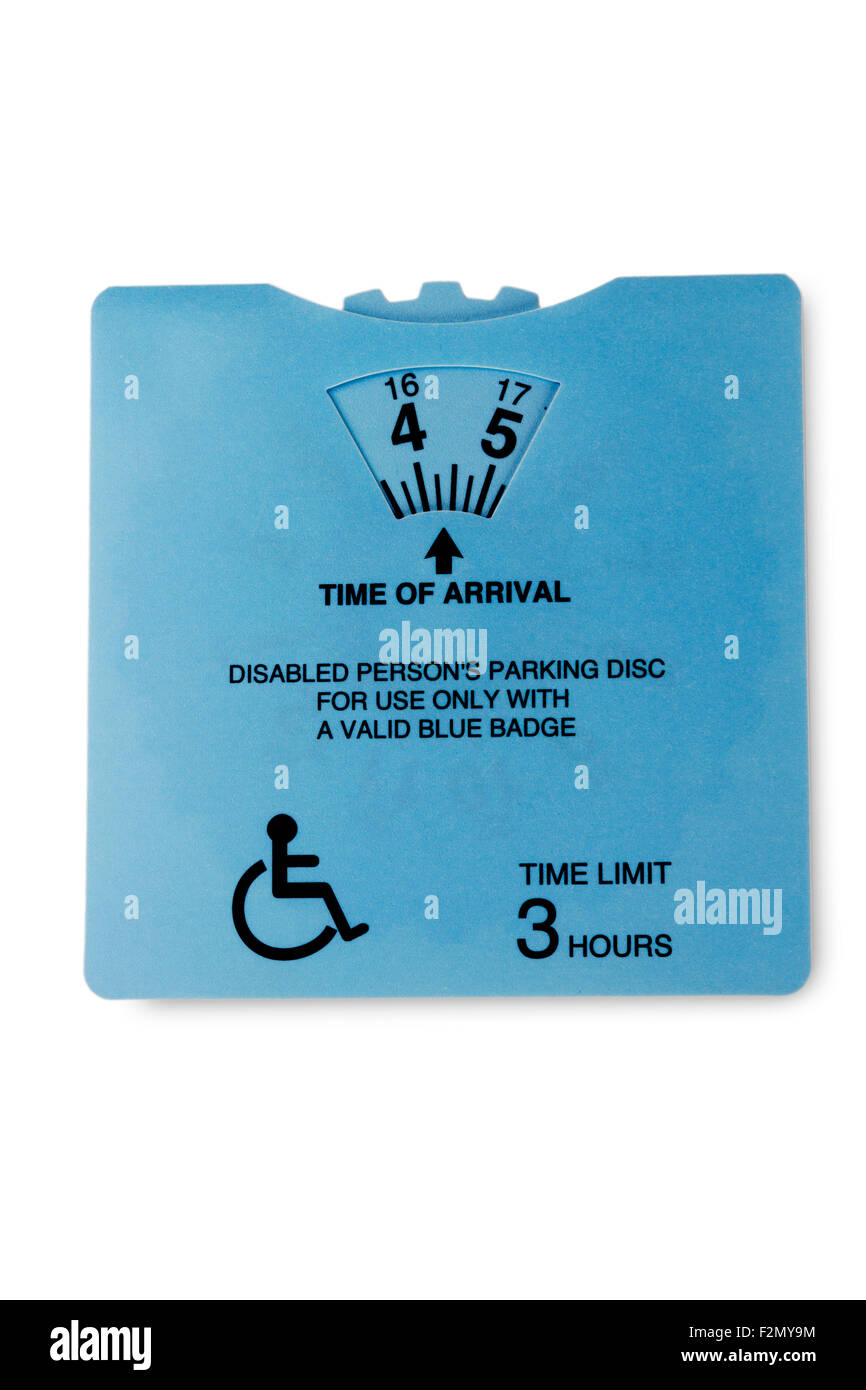 UK disabled person's parking disc Stock Photo