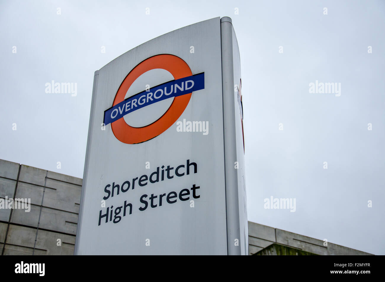Shoreditch High Street underground sign Stock Photo