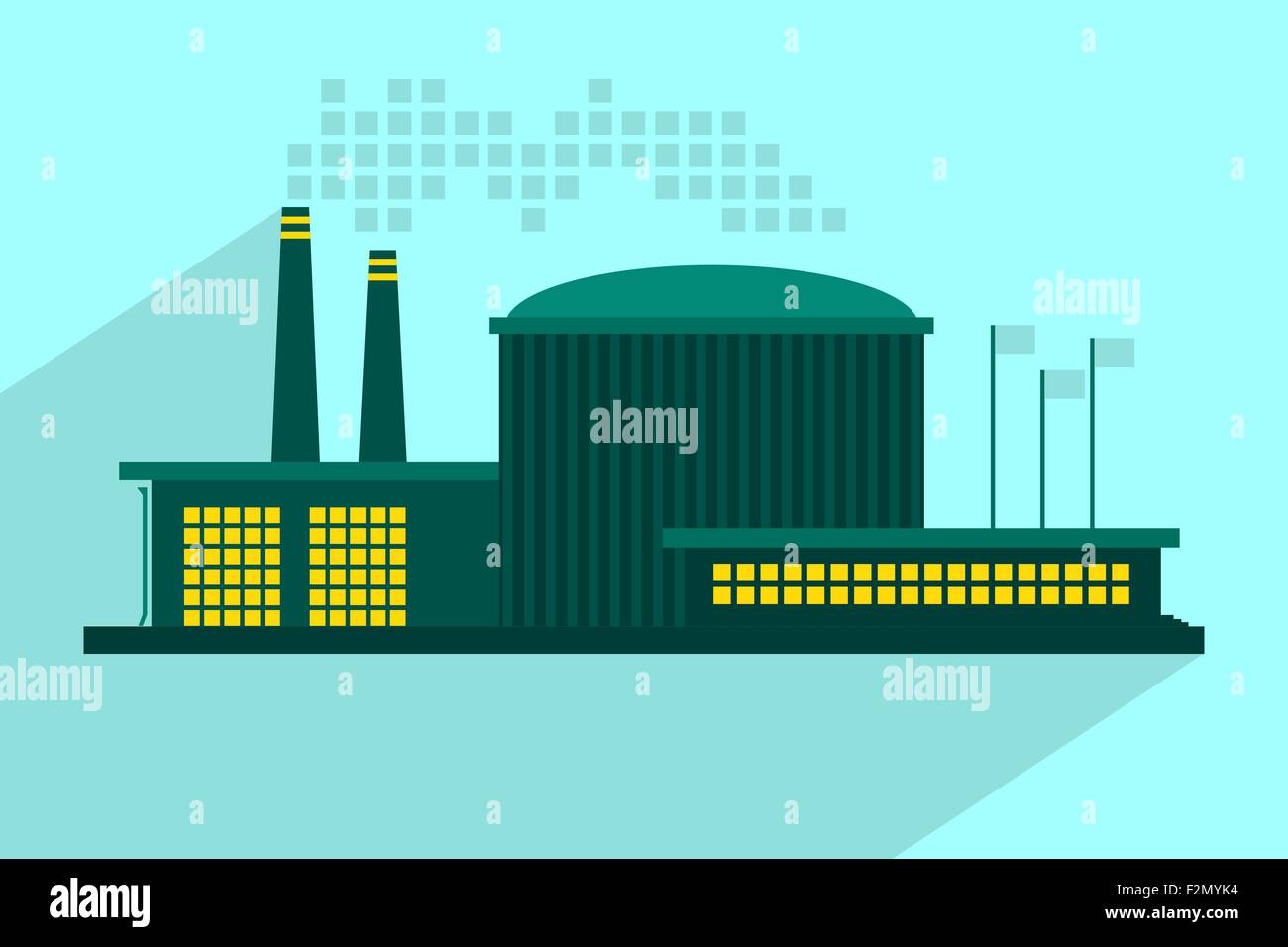 Illustration of industrial power plant in flat style Stock Vector Image