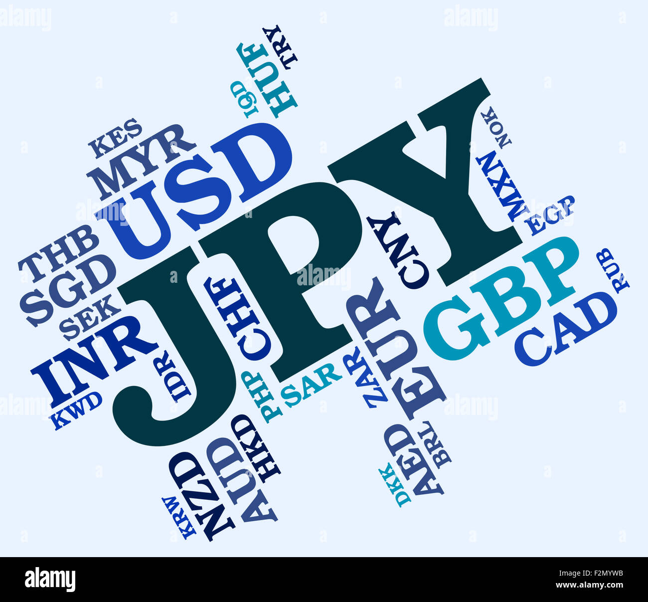 Jpy Currency Indicating Exchange Rate And Banknotes Stock Photo