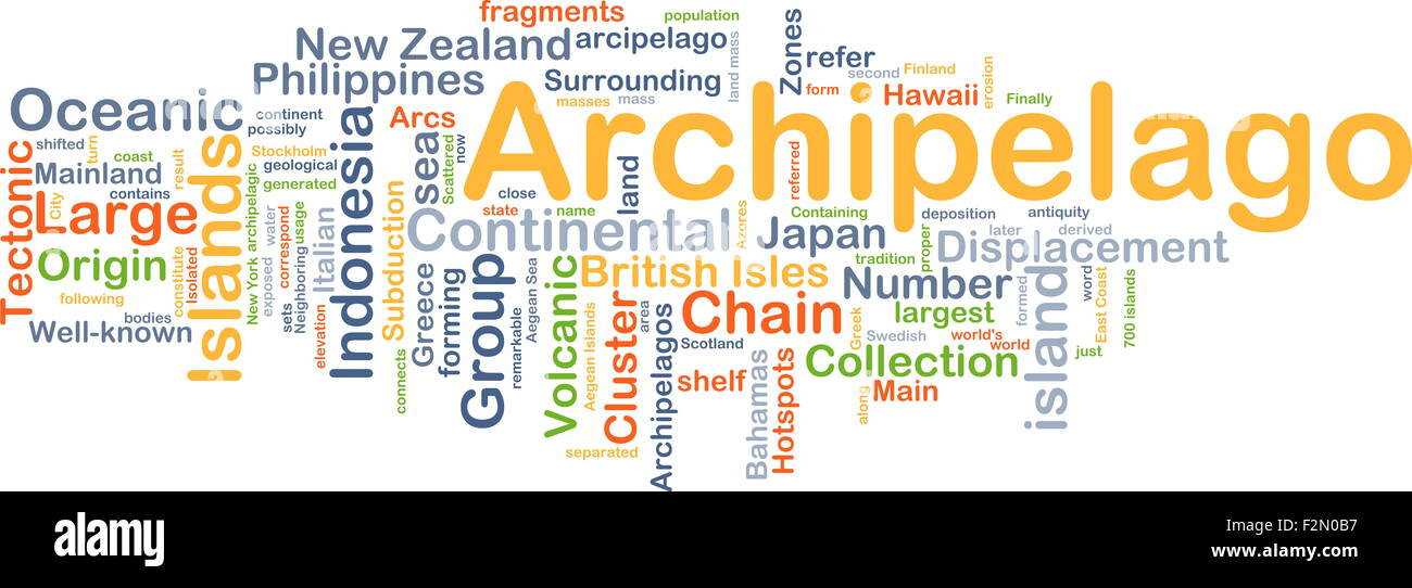 Background concept wordcloud illustration of Archipelago Stock Photo