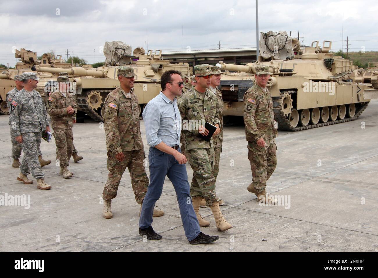 Acting Under Secretary of the Army Eric Fanning visits Fort Hood September 15, 2015 in Killeen, Texas. President Obama, in a historic first for the Pentagon, has chosen to nominate Eric Fanning to lead the Army, a move that would make him the first openly gay civilian secretary of one of the military services. Stock Photo
