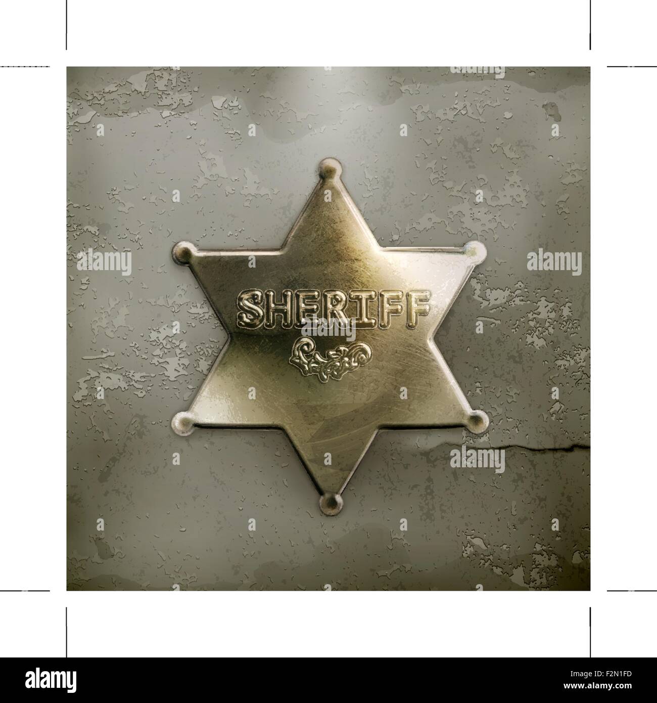 Sheriff star, old style vector Stock Vector