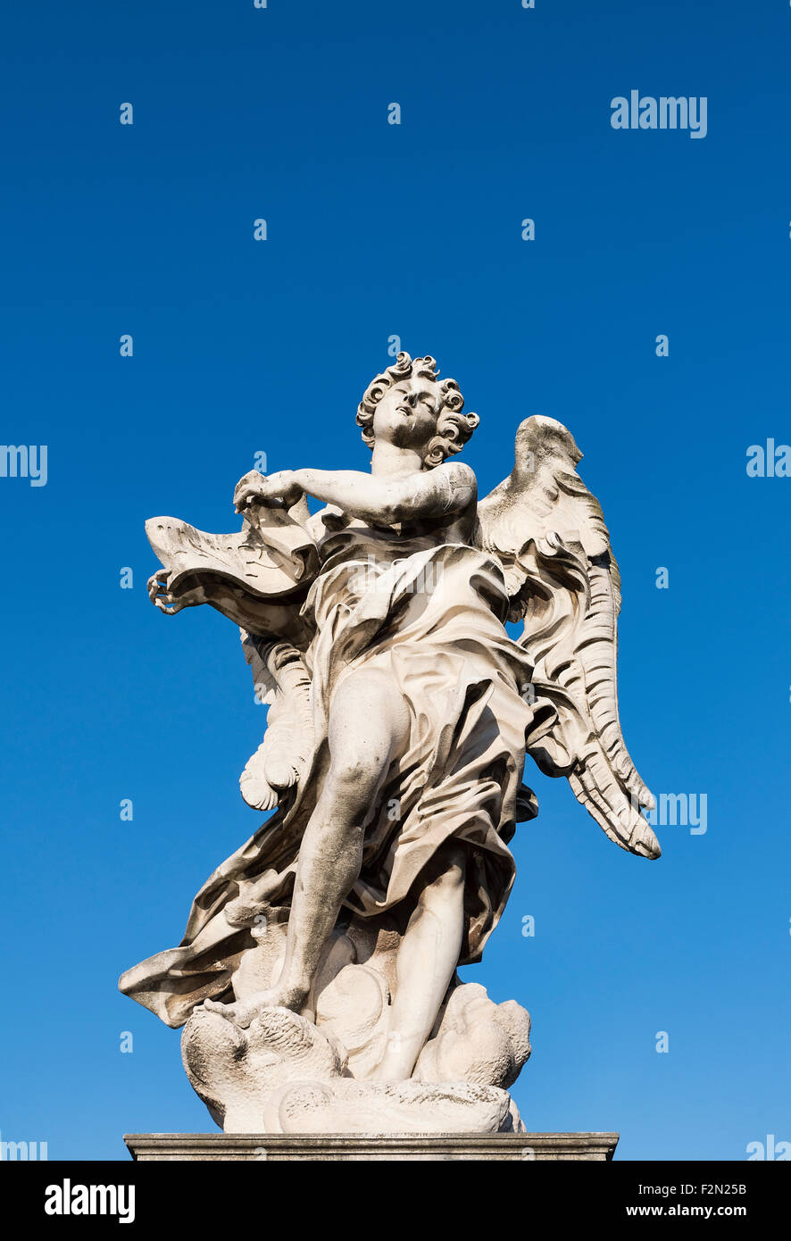 Angel with the Superscription, Ponte Sant'Angelo bridge, Rome, Italy Stock Photo