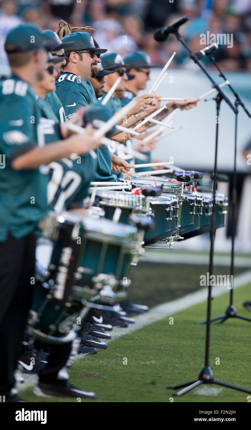 Drummers during halftime at a football game Stock Photo Alamy