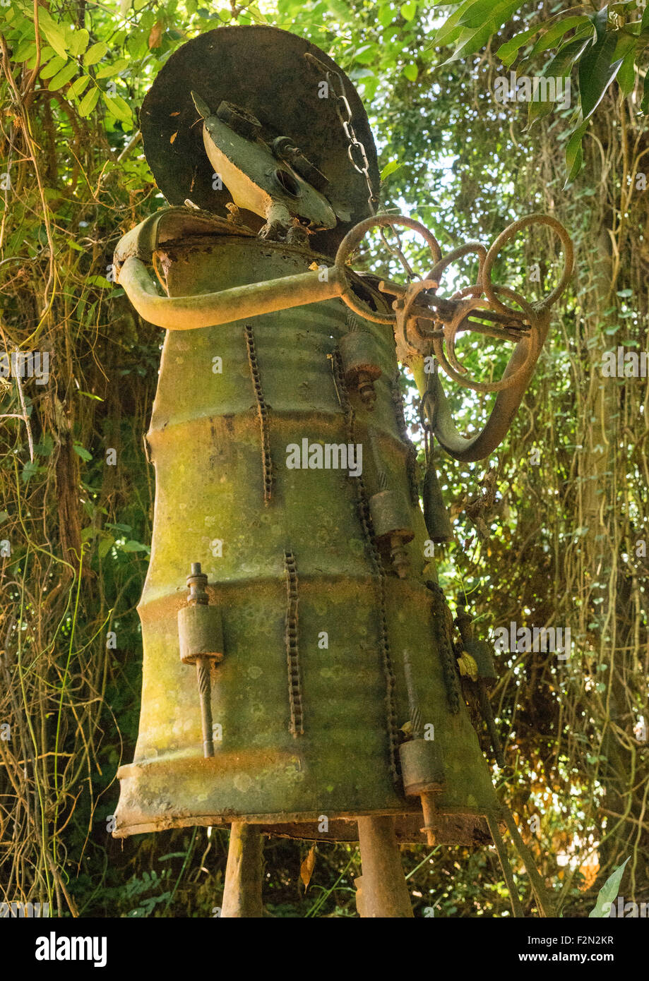 Benin, West Africa, Ouidah, ogun gof of war voodoo statue in the sacred forest of kpasse Stock Photo