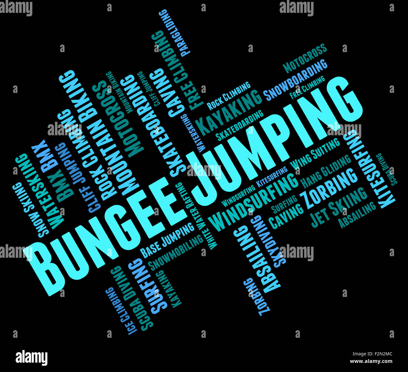 Bungee Jumping Meaning Extreme Sport And Word Stock Photo Alamy