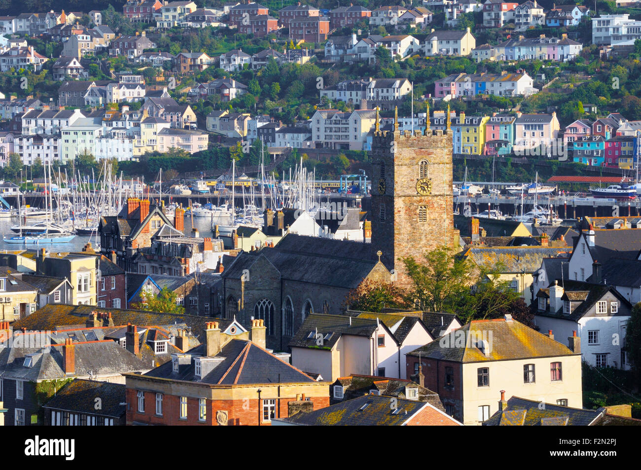 View over Dartmouth and Kingswear, Devon, England, UK Stock Photo