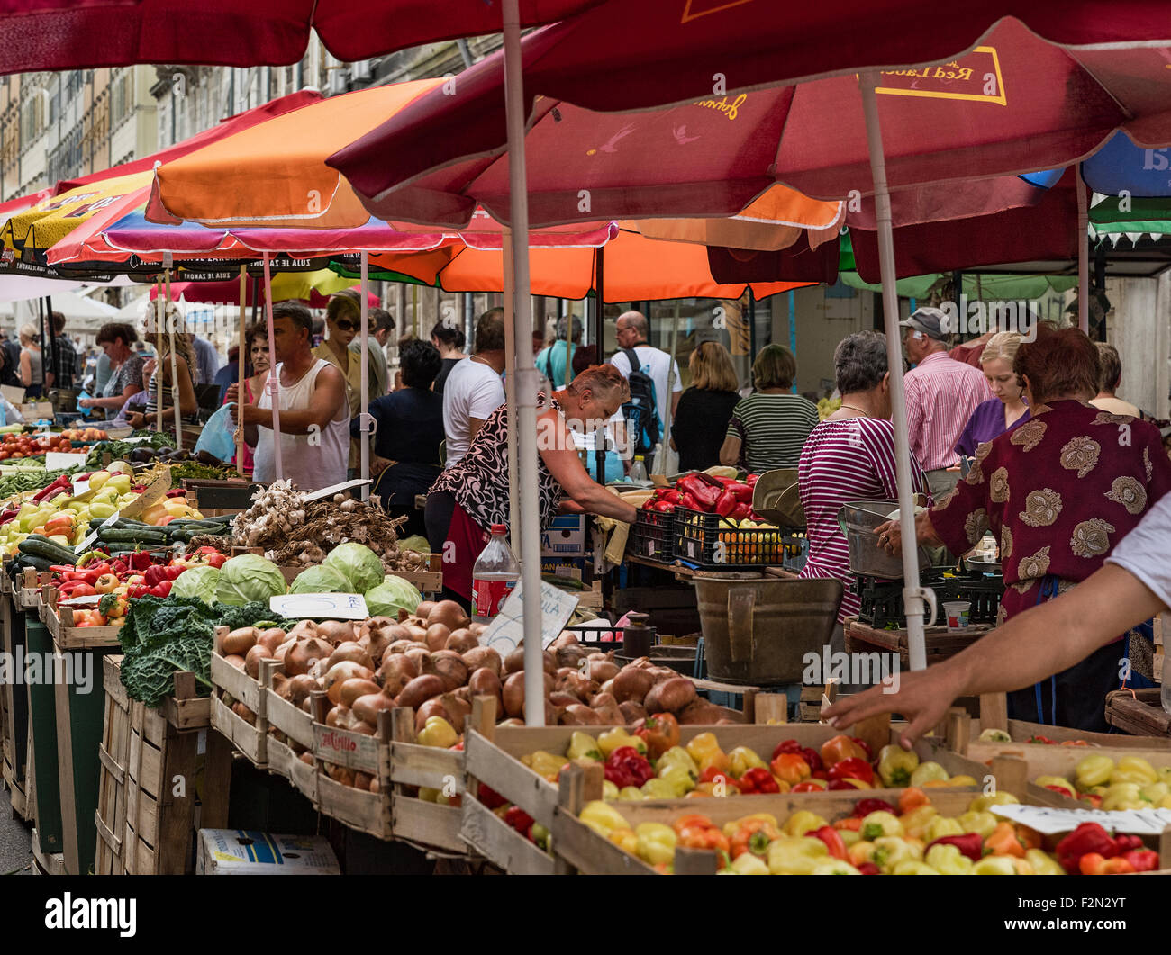 Fresh produce at a vendor stalls, Rijeka, Croatia Stock Photo