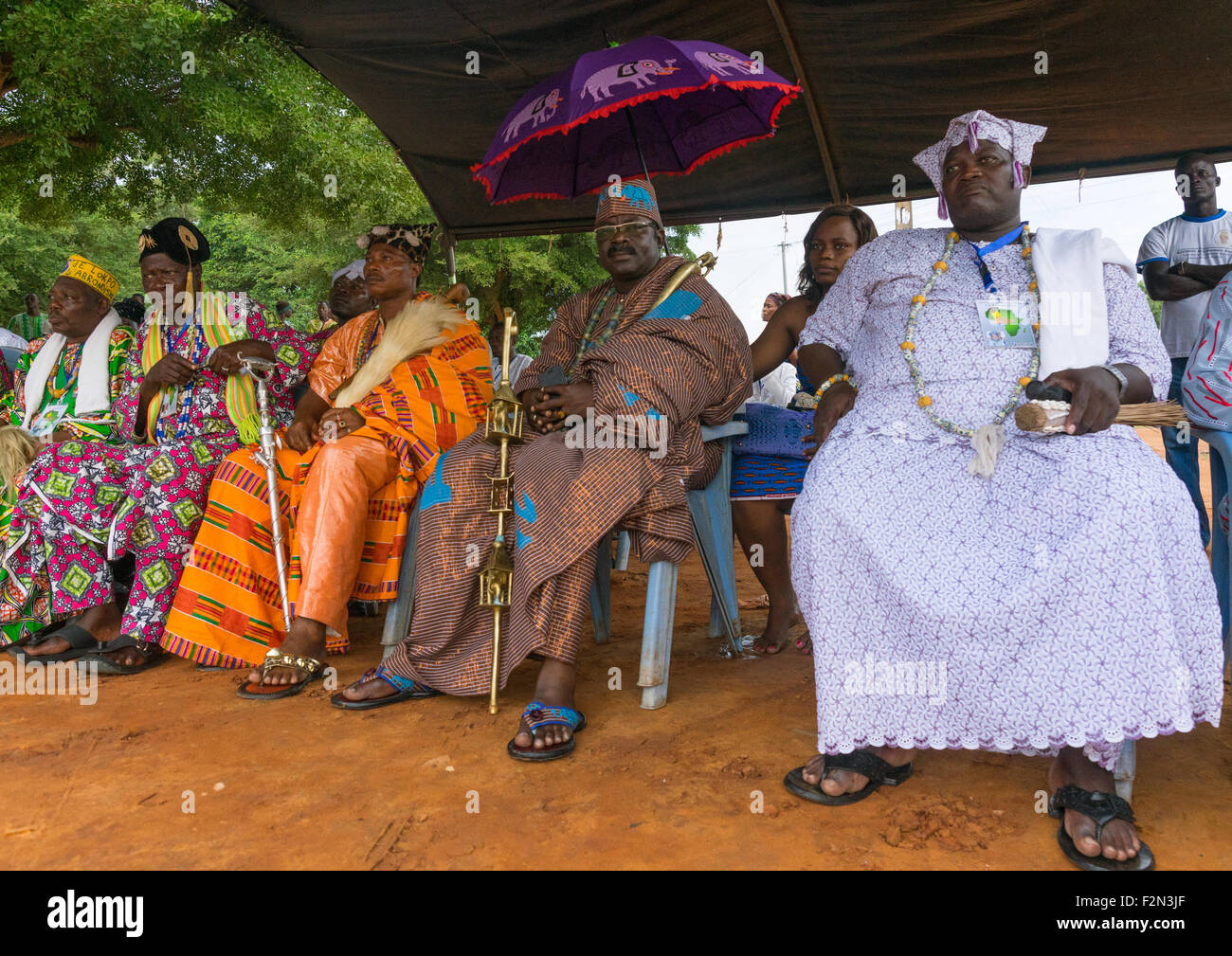 Benin, West Africa, Ouidah, traditional kings meeting Stock Photo