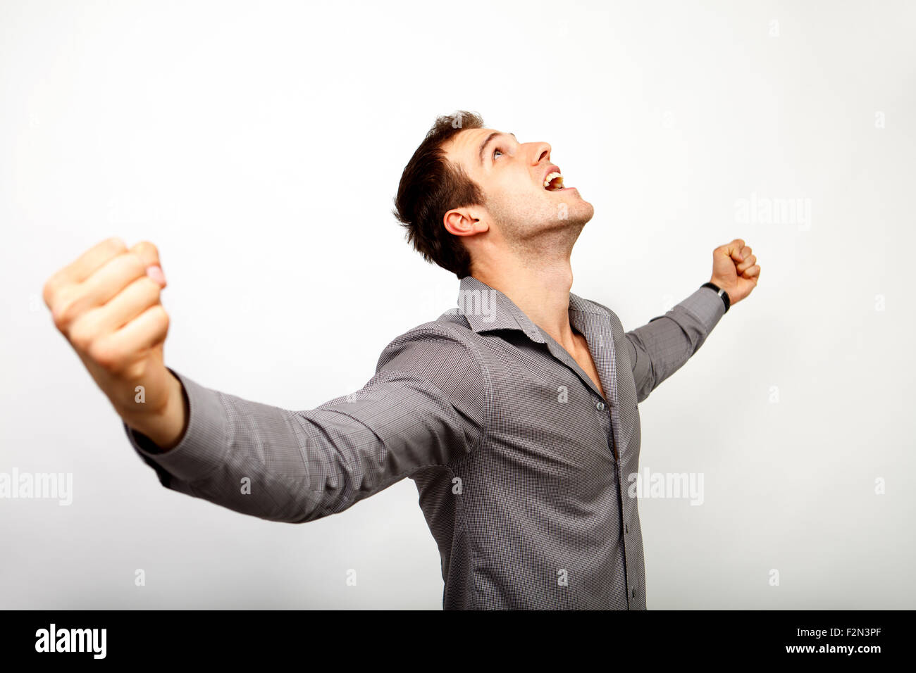 Excited man happy for his win and success Stock Photo - Alamy
