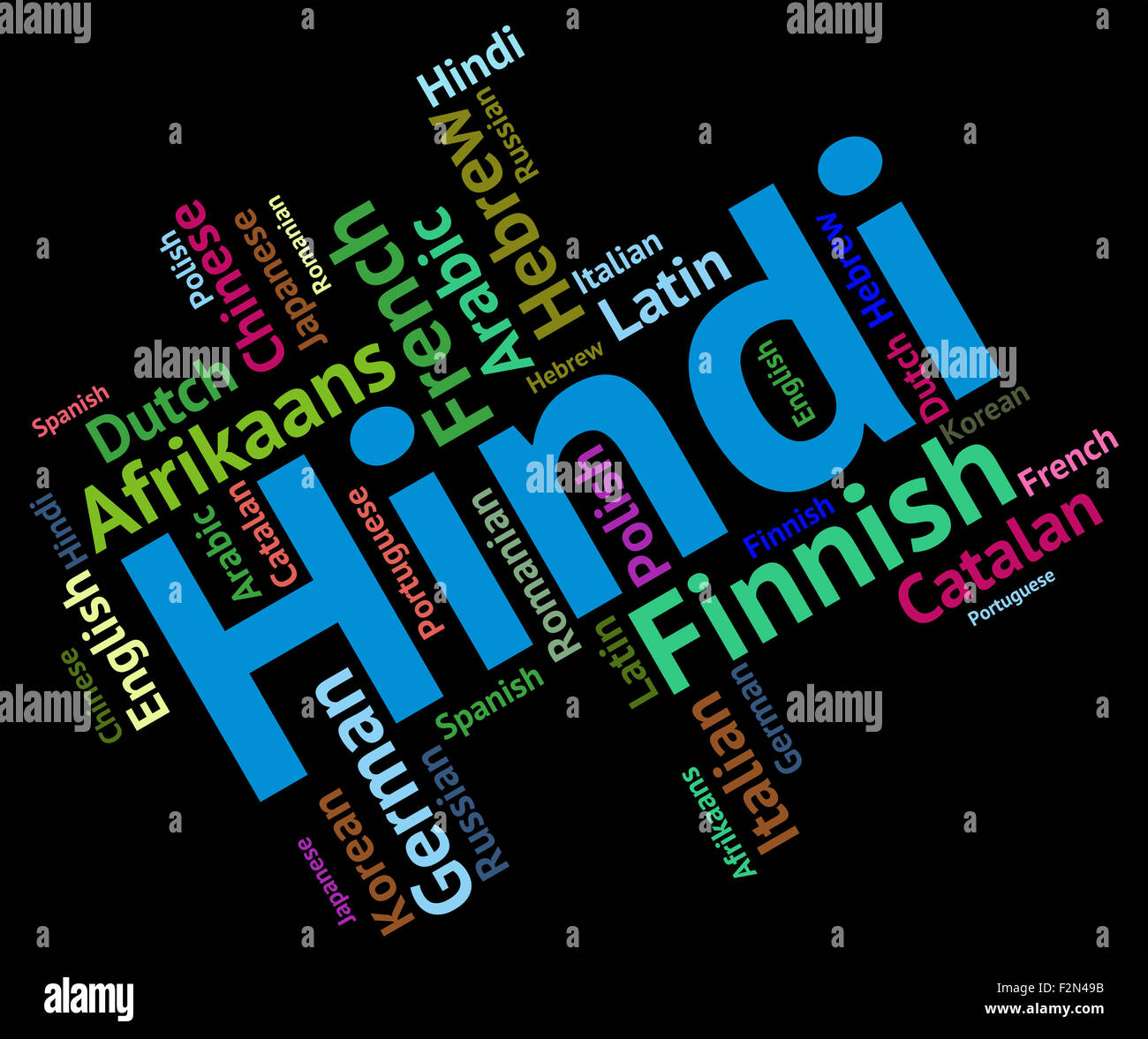 Hindi Language Representing Words India And Languages Stock Photo Alamy