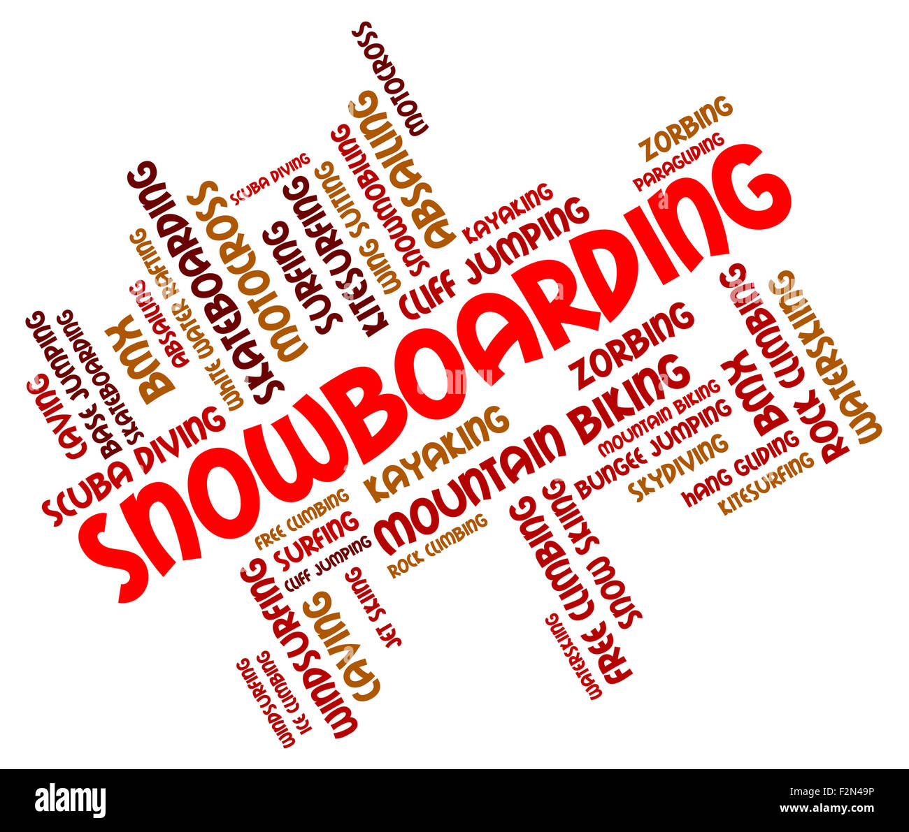 Snowboarding Word Showing Extreme Sports And Downhill Stock Photo Alamy