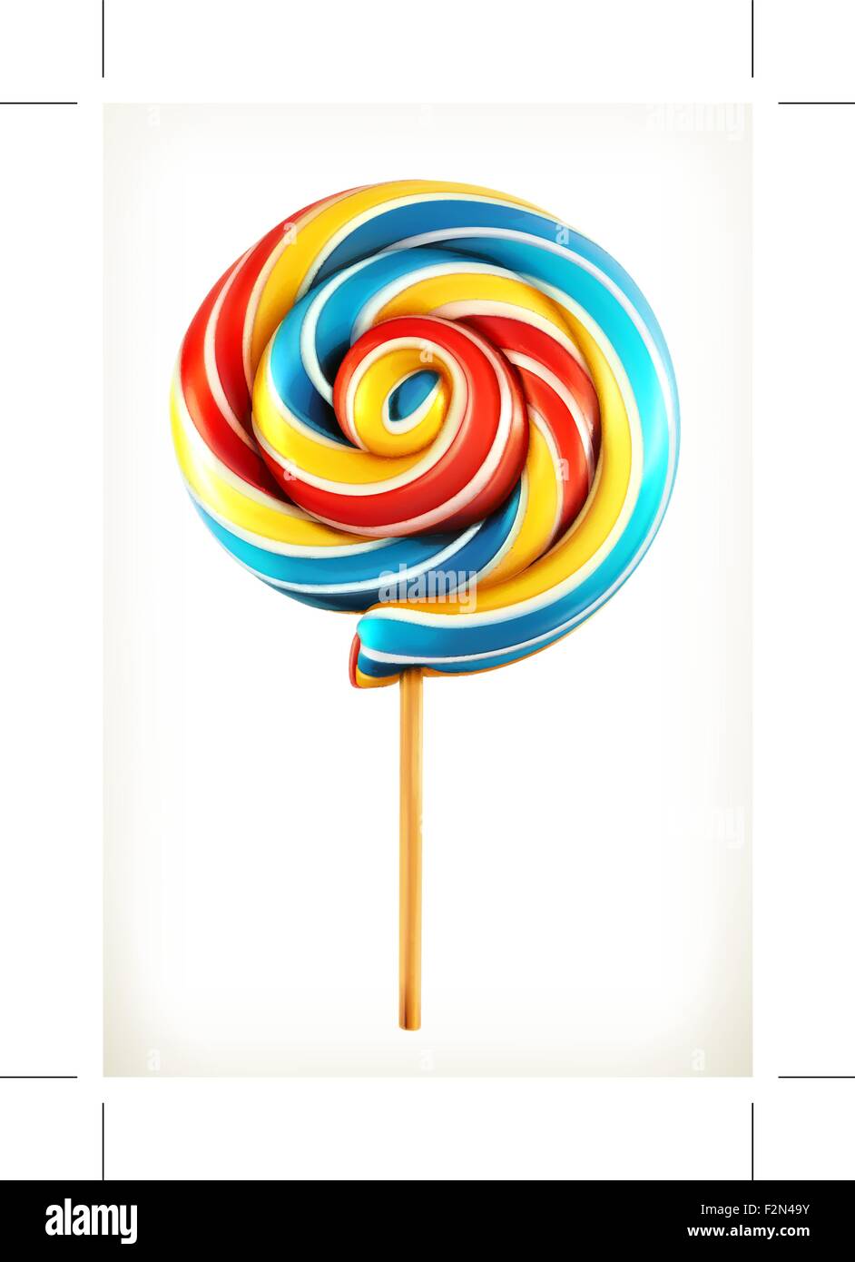 Rainbow swirl lollipop, vector icon Stock Vector