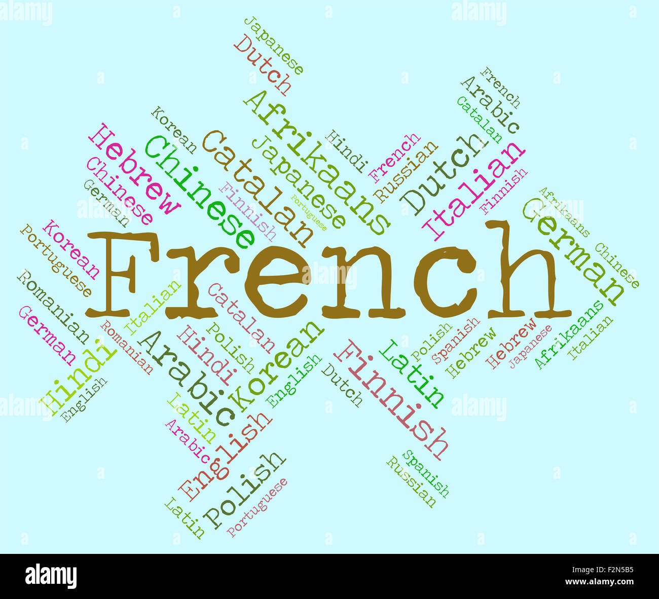 French Language Indicating International Languages And Words Stock Photo