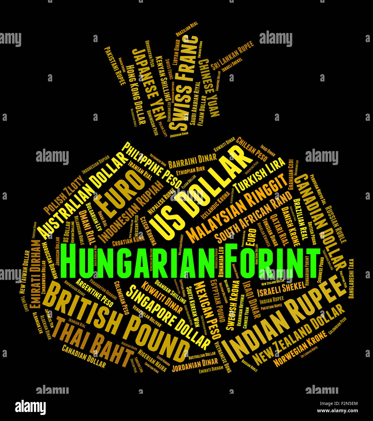 Hungarian Forint Indicating Exchange Rate And Hungary Stock Photo