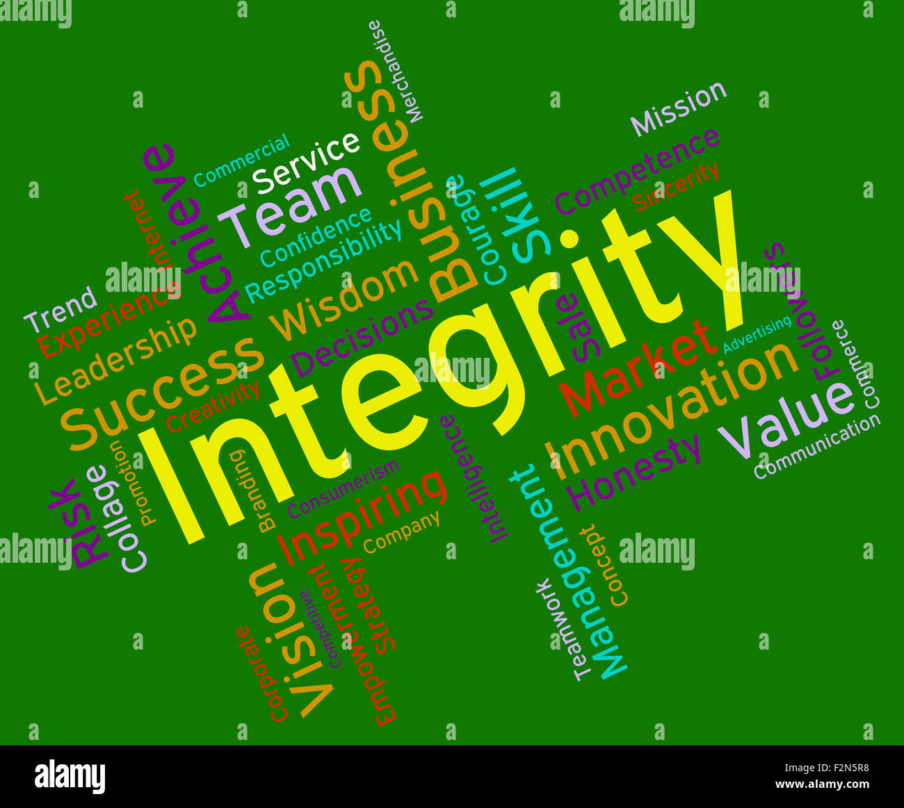 Integrity Words Indicating Morality Truthfulness And Sincerity Stock Photo