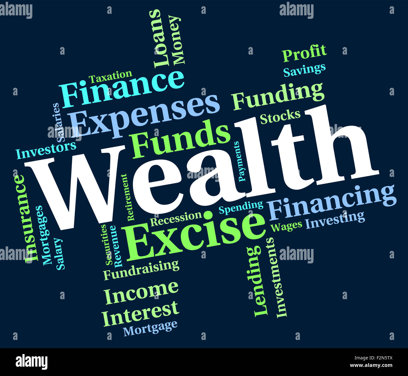 wealth-word-indicating-worth-wealthy-and-words-stock-photo-alamy