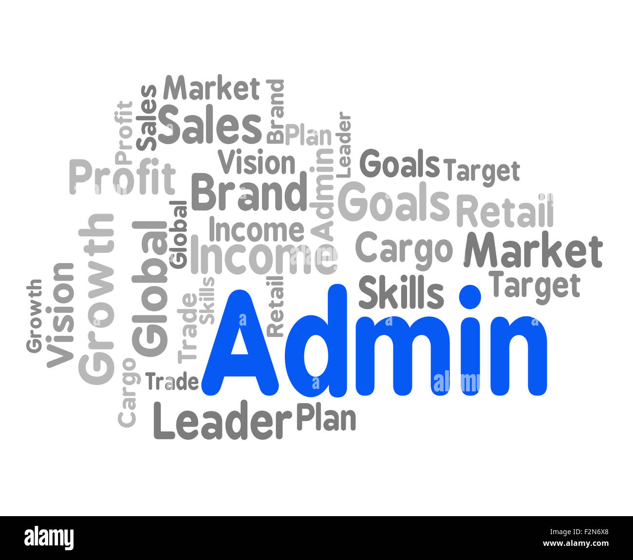 Admin Word Representing Administrate Wordcloud And Direction Stock Photo