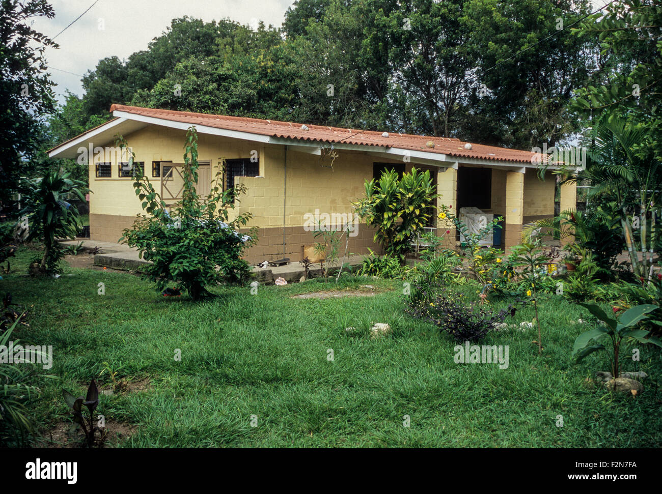 Honduras. Typical House for Orphanage Staff near La Ceiba Stock Photo