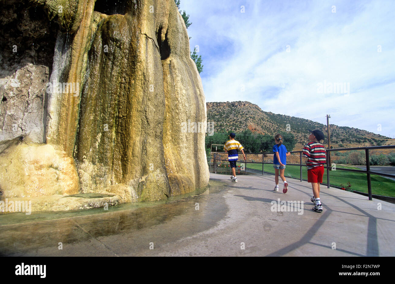 TePee Fountain, Hot Springs State Park, Thermopolis, Wyoming, USA. Stock Photo