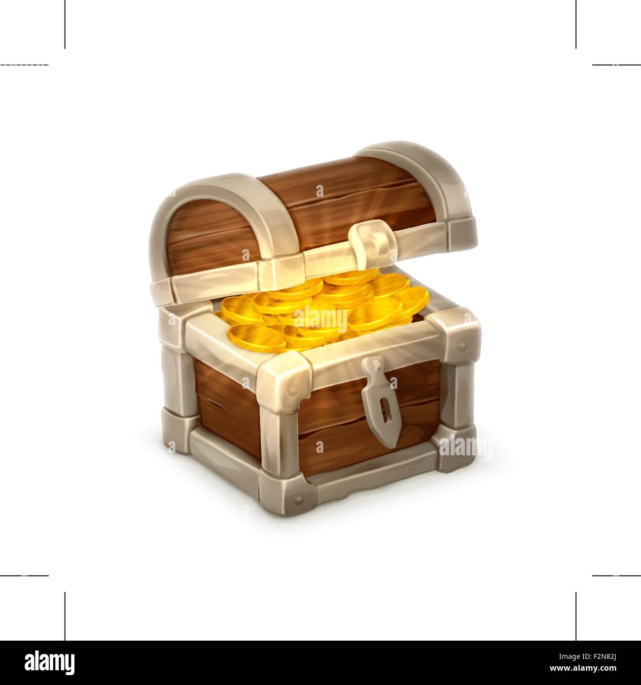 Treasure chest, vector illustration isolated on white background Stock ...