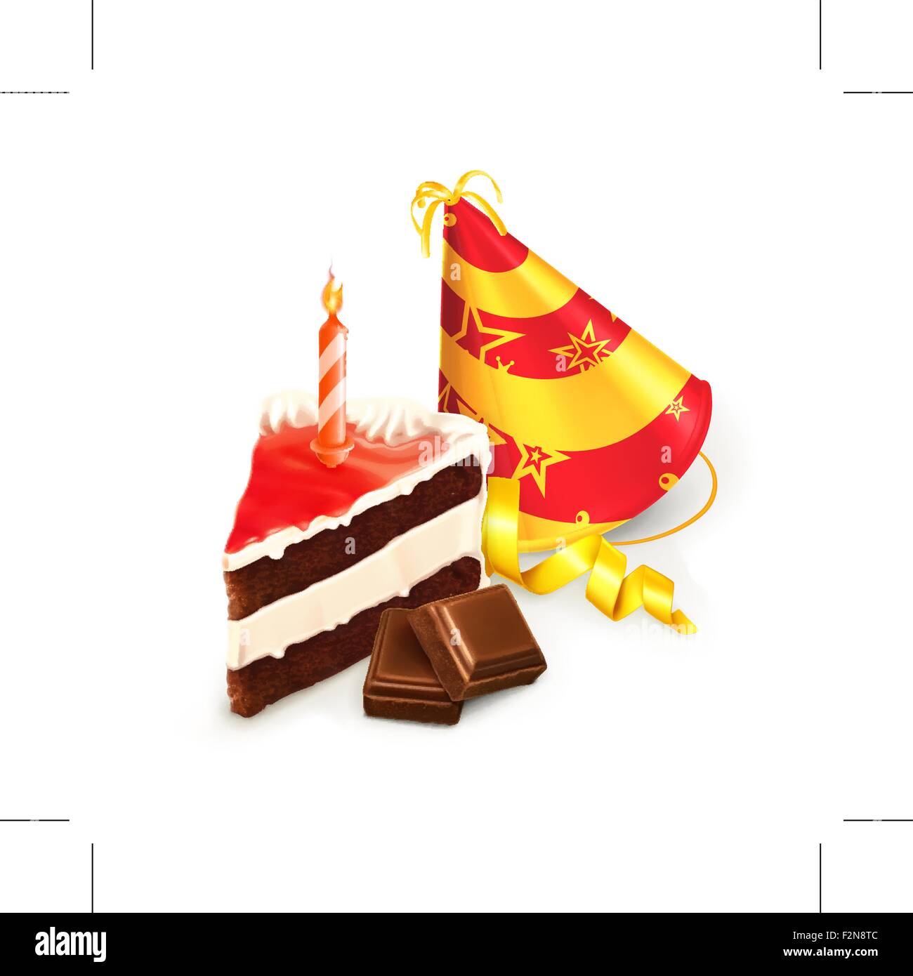 Birthday cake, isolated vector illustration Stock Vector Image & Art ...