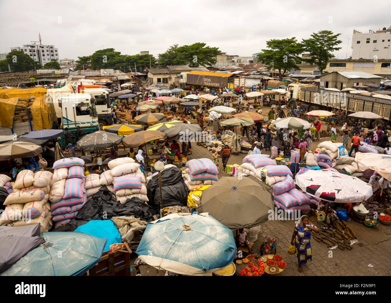 Benin, West Africa, Cotonou, dantokpa market aerial view Stock Photo Alamy