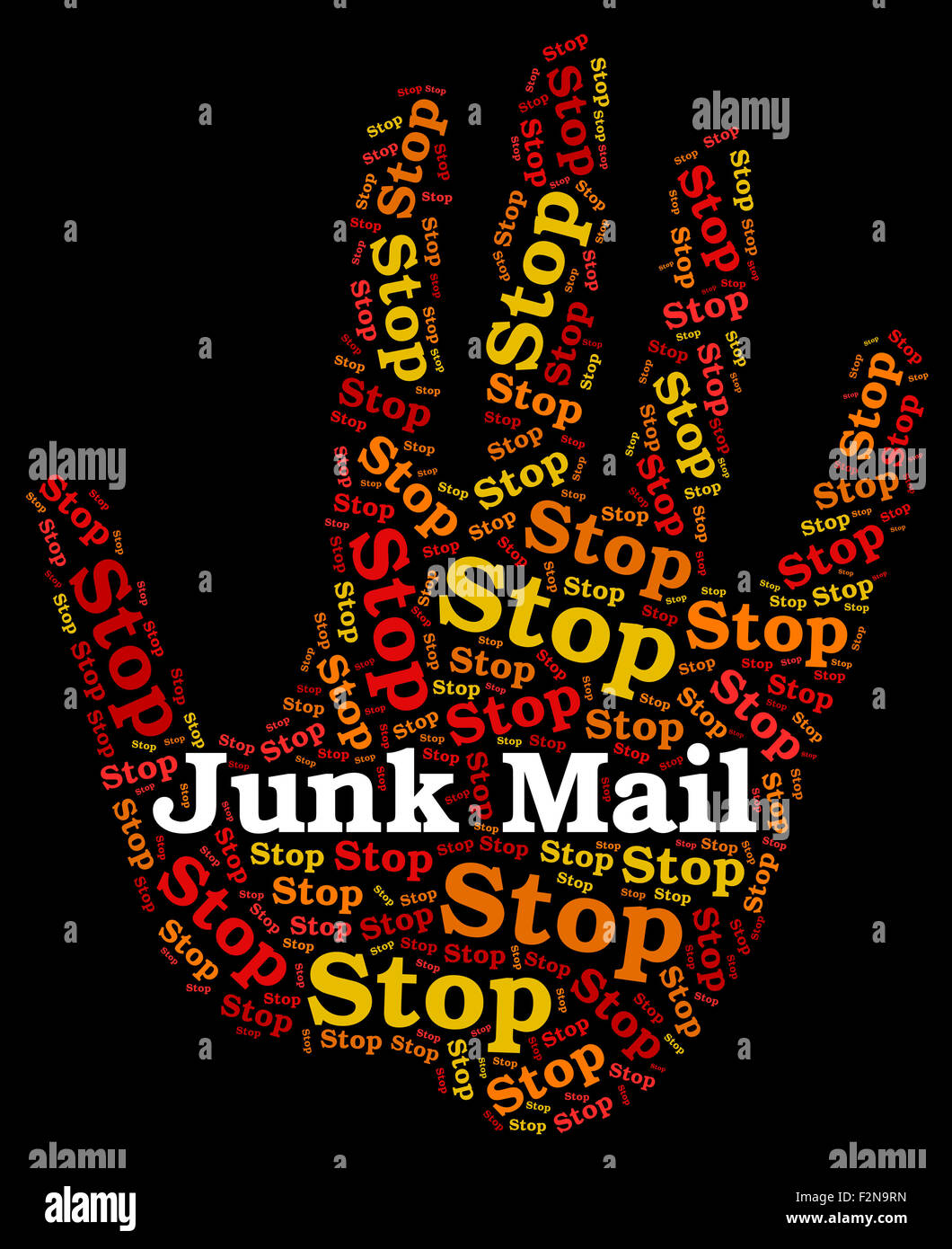 Stop Junk Mail Representing Danger Spamming And Forbidden Stock Photo Alamy