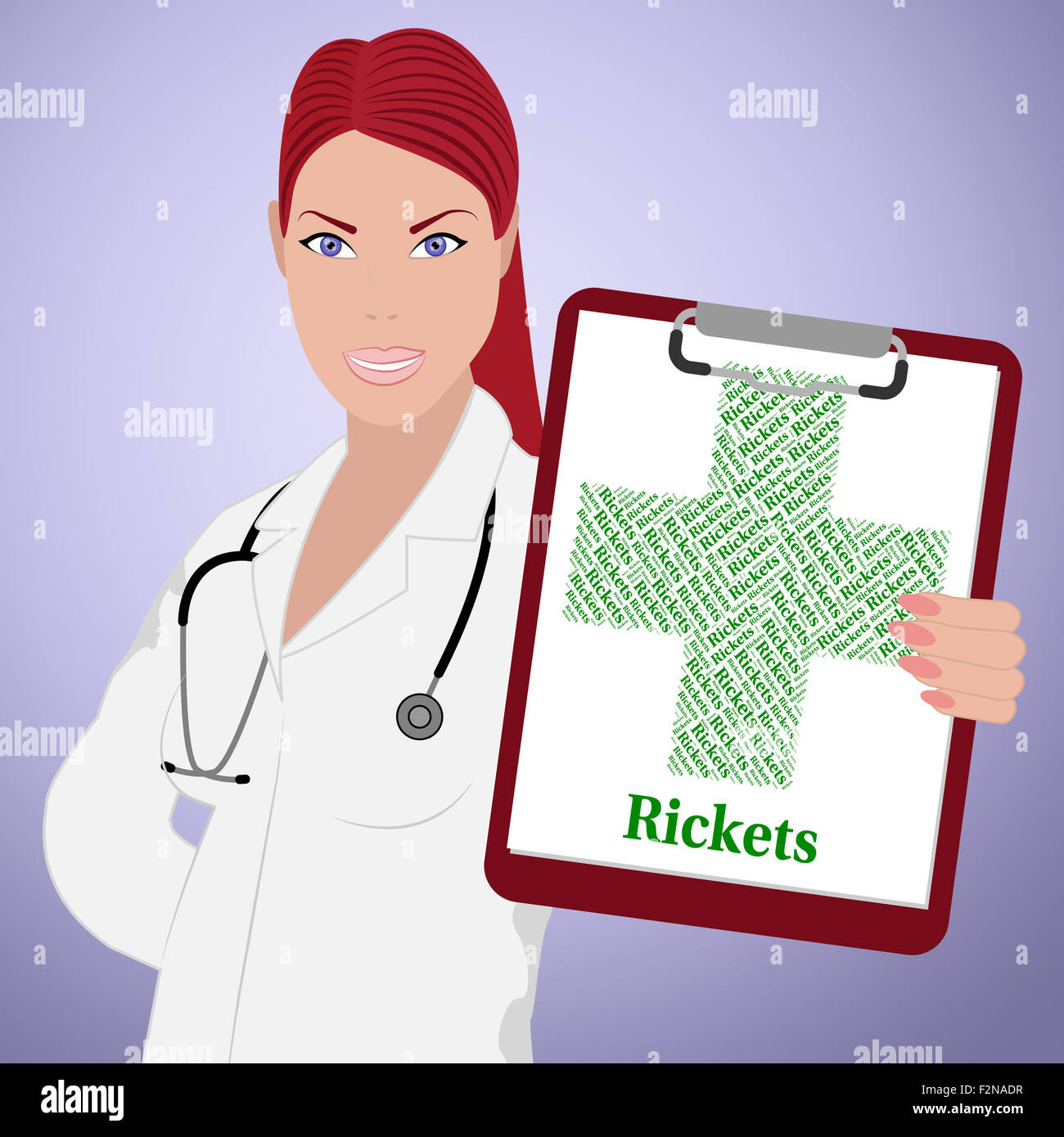 Rickets Word Showing Ill Health And Afflictions Stock Photo