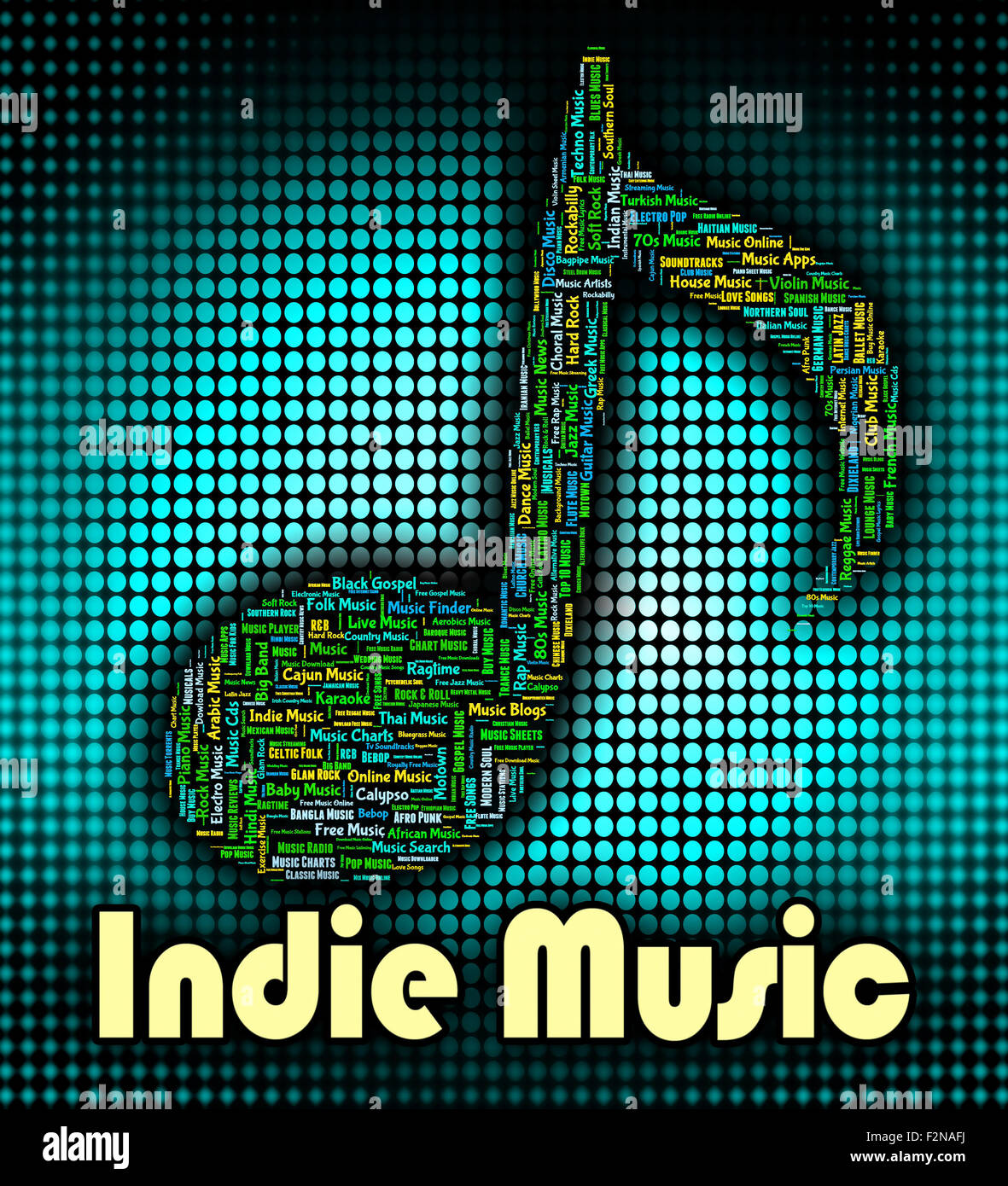 Indie Music Meaning Sound Track And Rock Stock Photo - Alamy