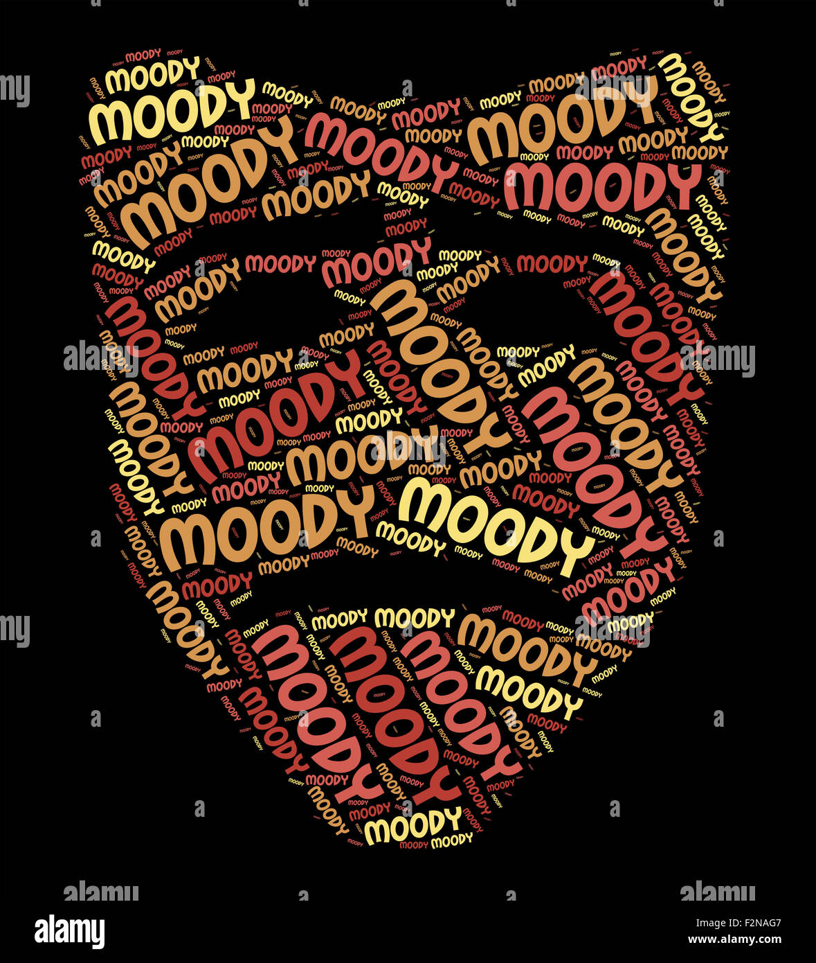 Moody Word Meaning Wordclouds Unpredictable And Moping Stock Photo Alamy