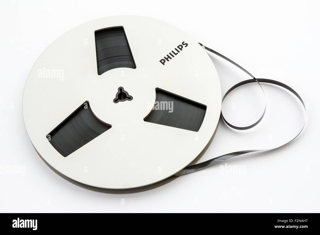 Philips light grey spool of recording reel to reel tape with