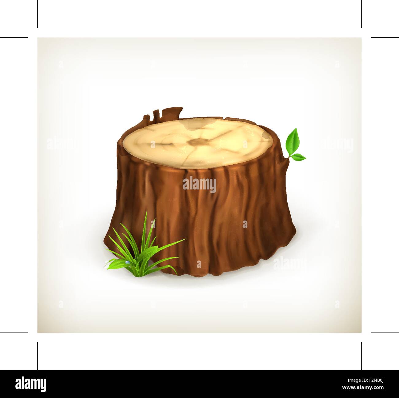 Tree stump roots felled cut trunk drawing i Vector Image