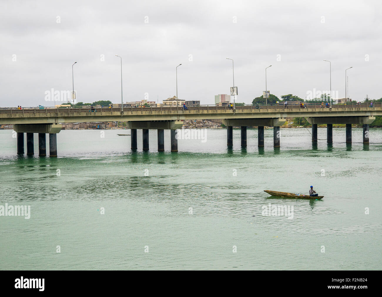 Benin West Africa Cotonou Bridge Over Nokoue Lake Stock Photo Alamy