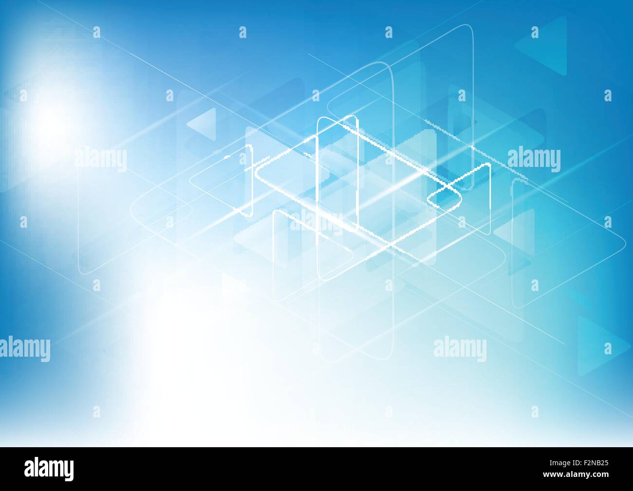 Blue white abstract technology background with triangles. Vector design ...