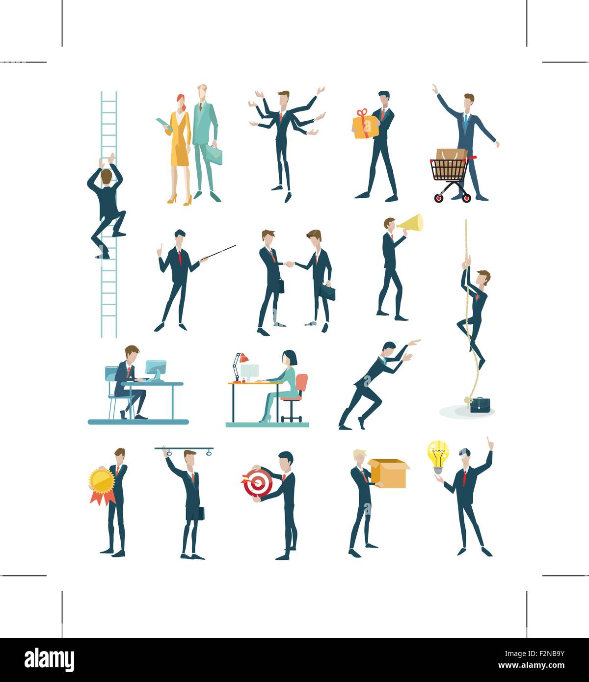 Business peoples, set of icons flat design Stock Vector Image & Art - Alamy