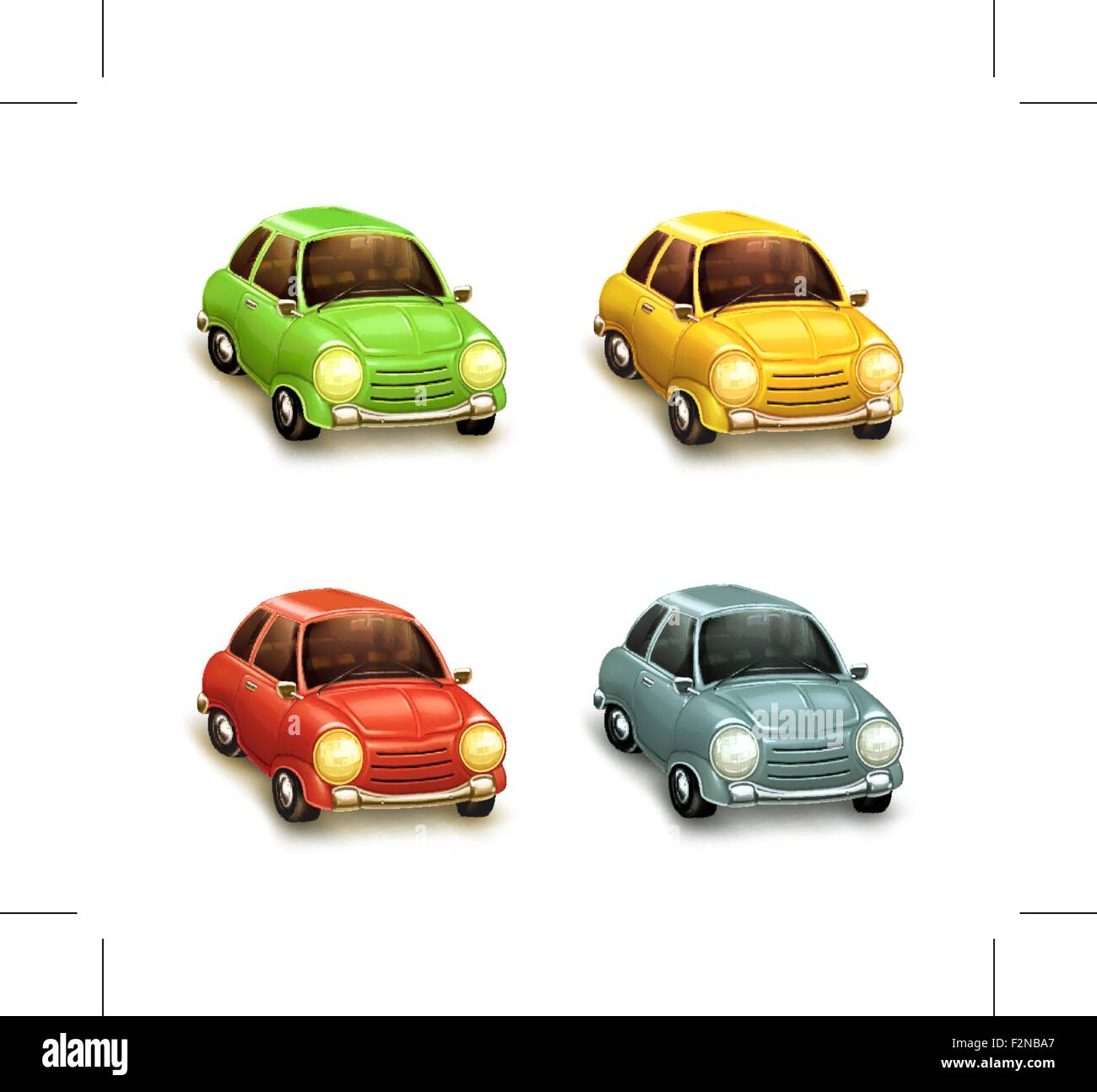 Cars, vector icons set Stock Vector