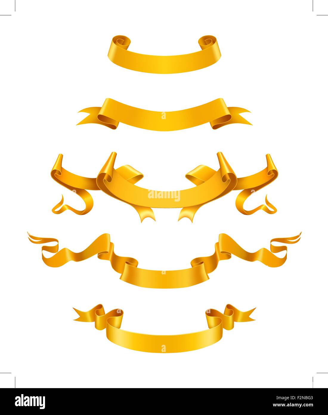 Gold ribbons set. Eps10 vector illustration Stock Vector Image & Art Alamy