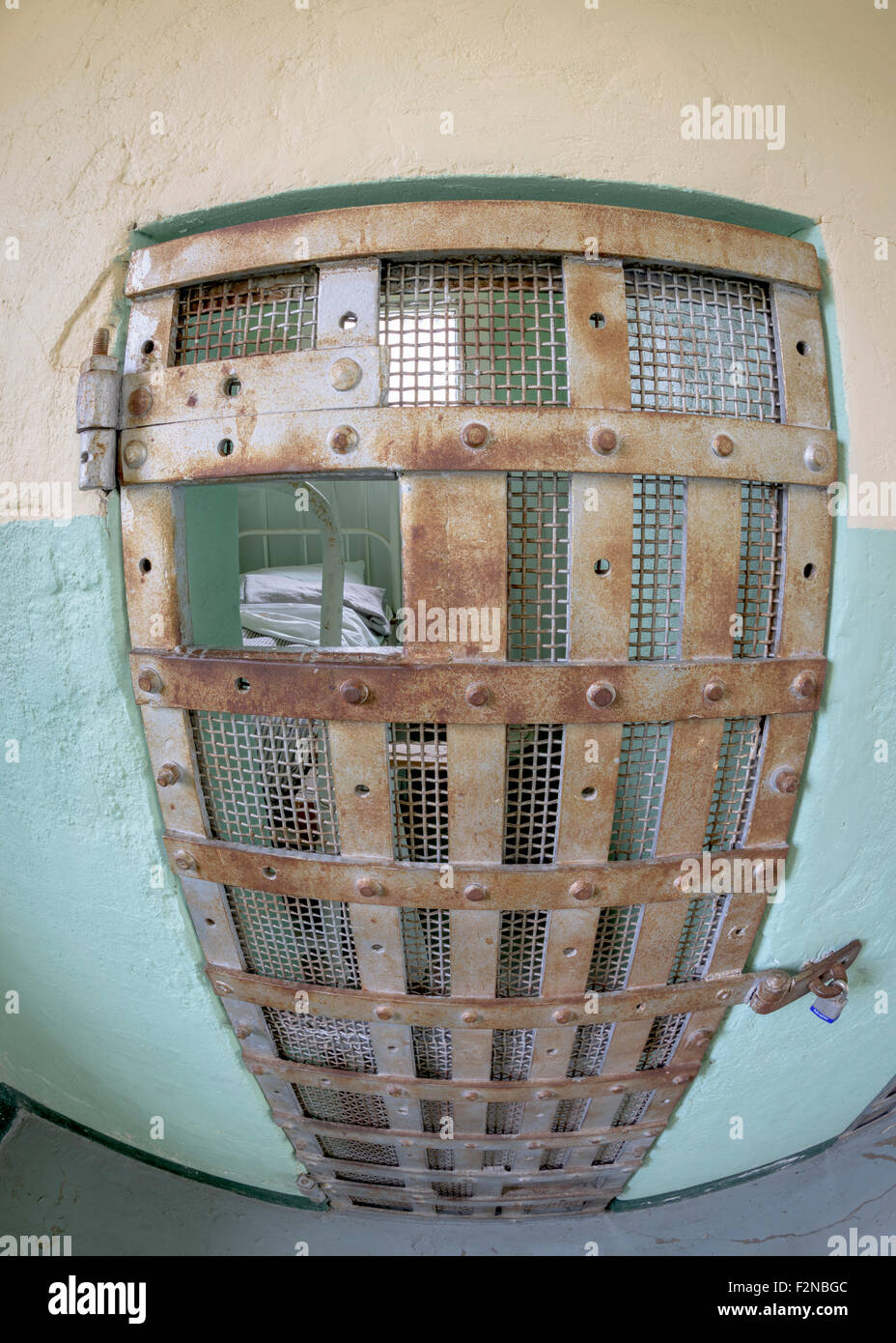 Unique view of a jail cell door Stock Photo Alamy