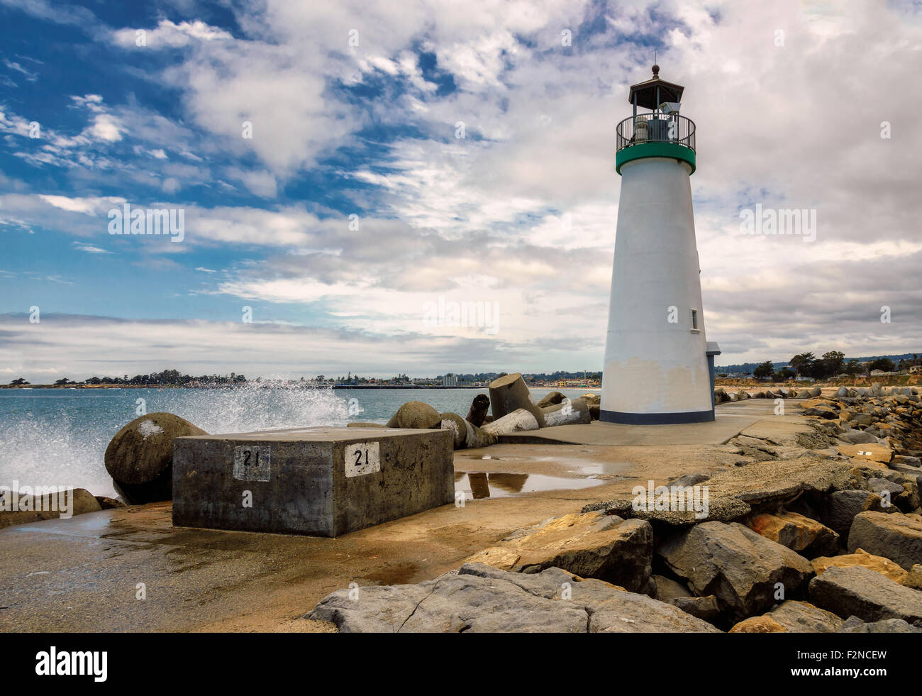 Lighthouse Walton Santa Cruz in California Stock Photo