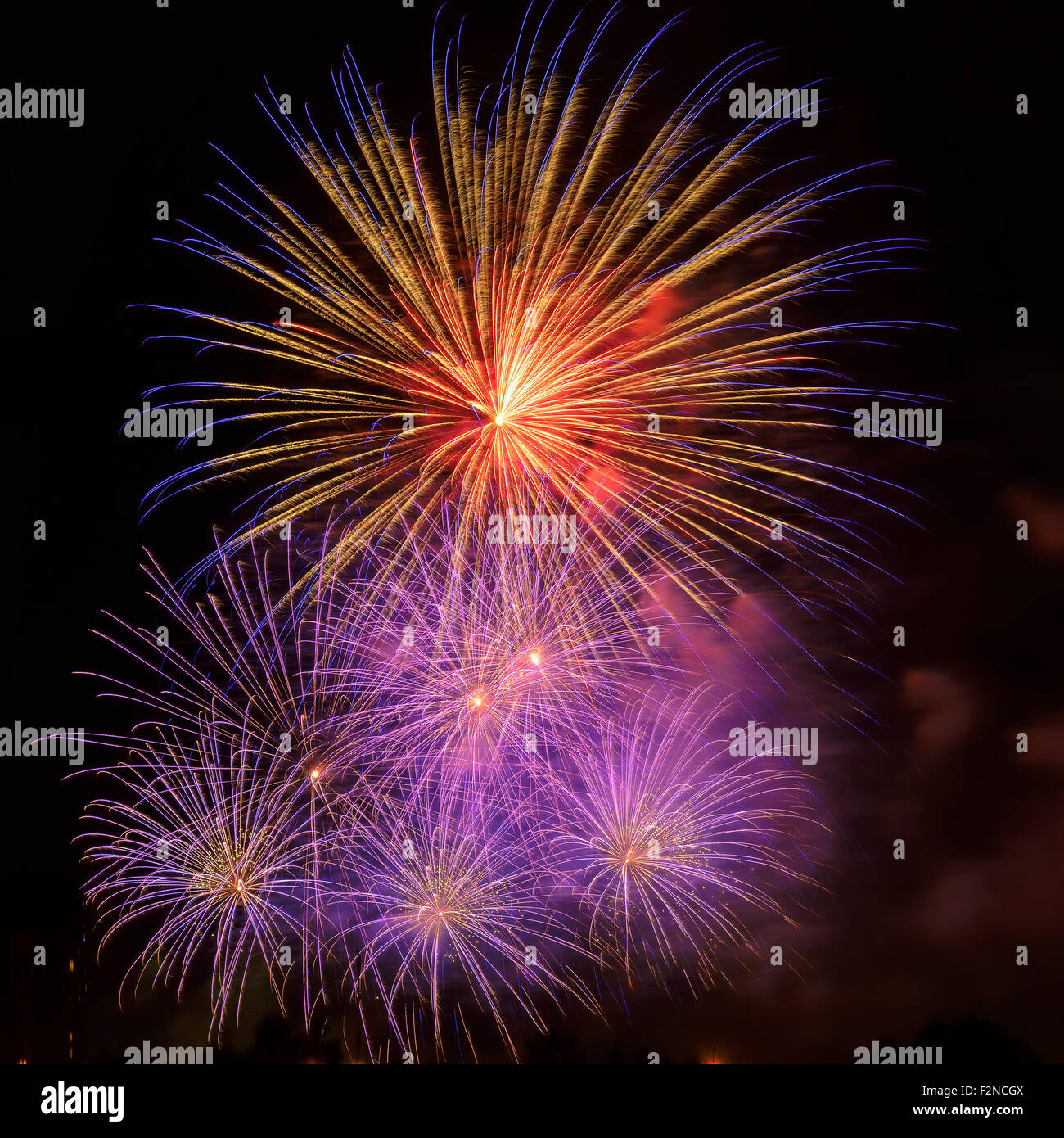 New Year celebration fireworks Stock Photo