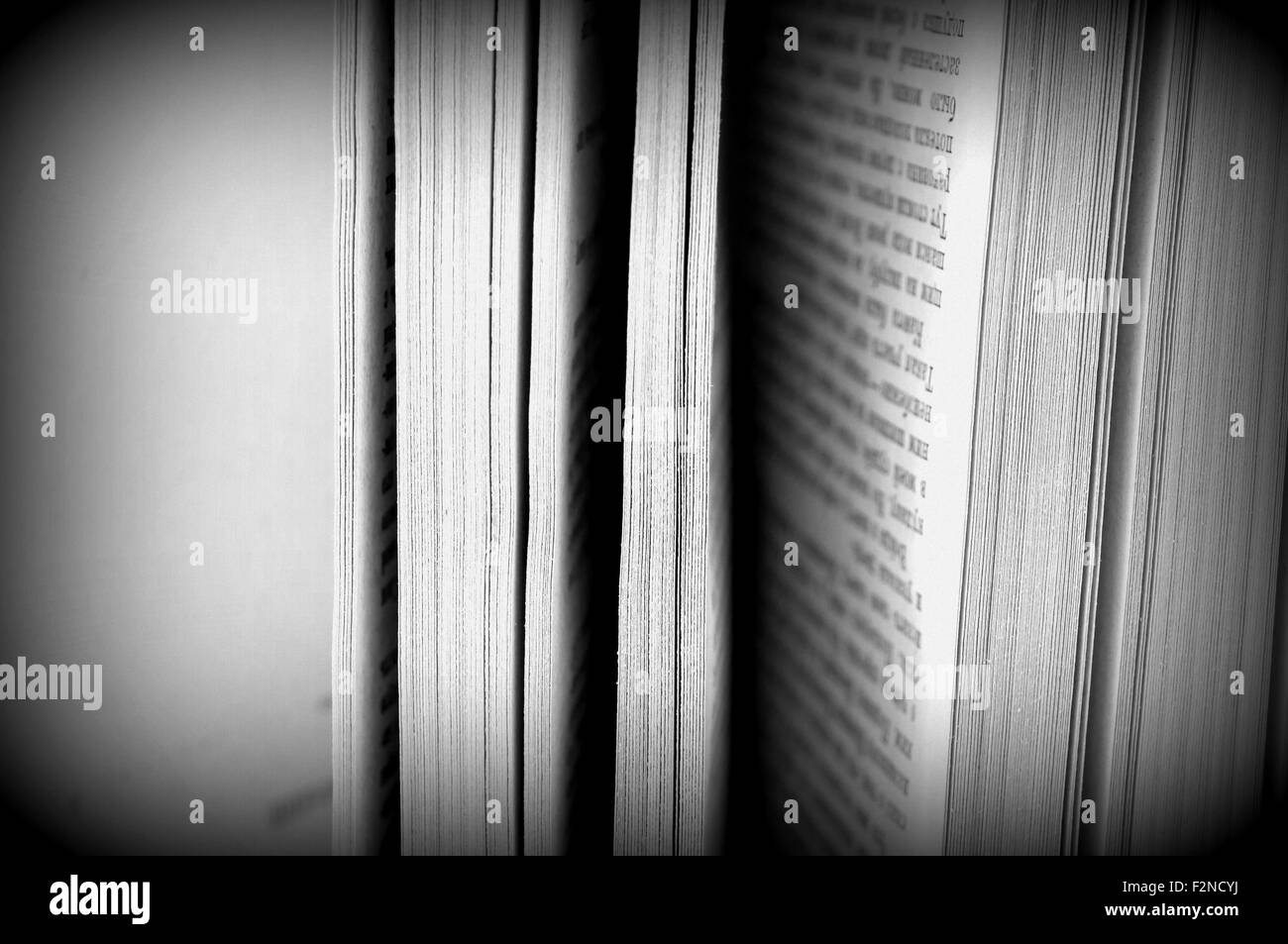 Close up of stack of old books Stock Photo
