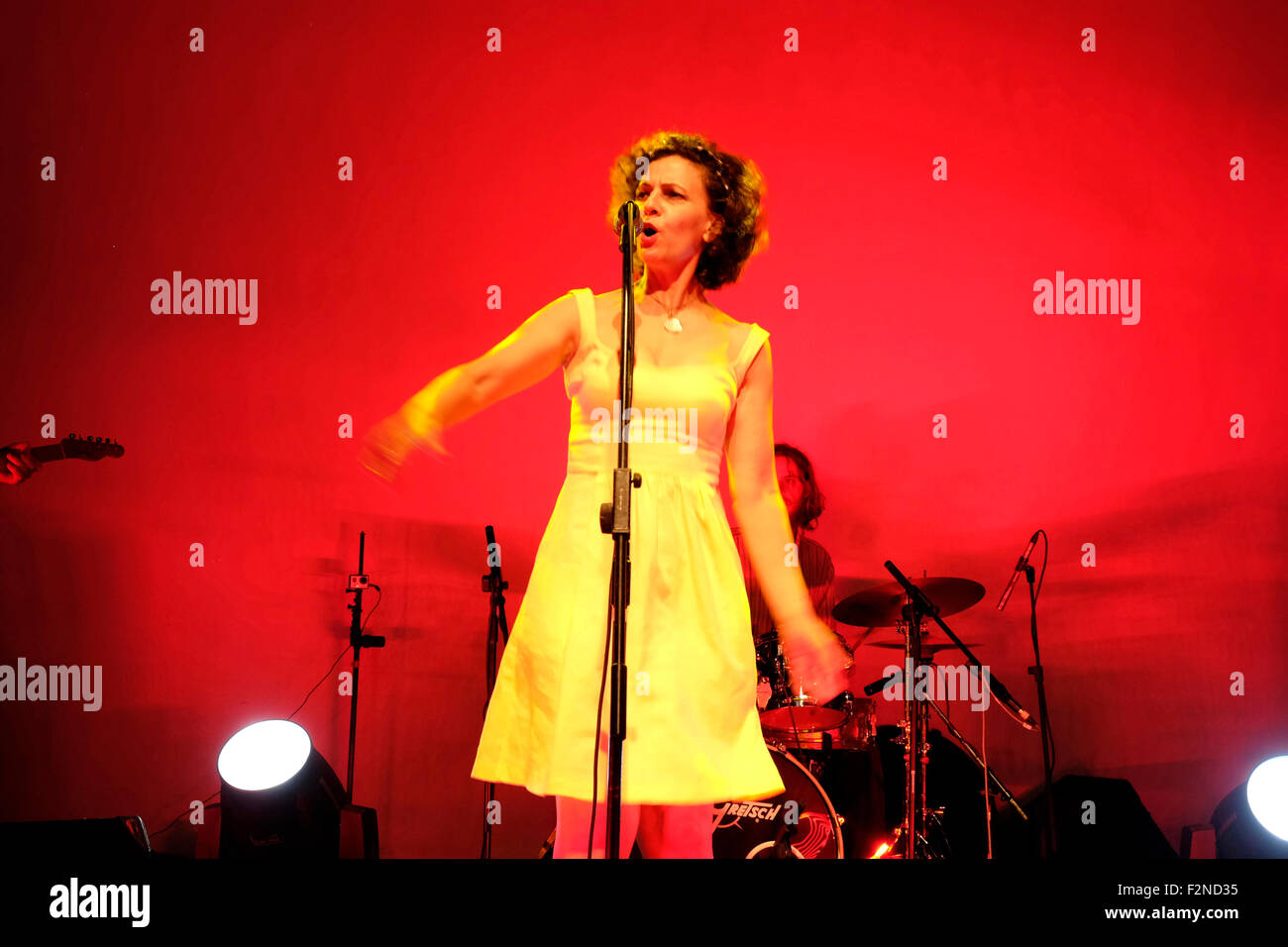 London, UK, 21st September 2015. As part of the 13th African music festival, Iness Mezel performs live at the Tabernacle in London. Credit: Yanice Idir / Alamy Live News Stock Photo